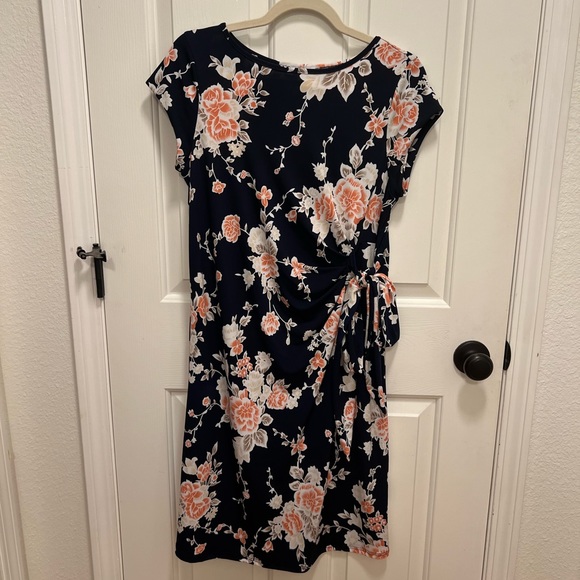 🤰Side Bow Tie Pattern Cap Sleeve Maternity Dress - Picture 3 of 3